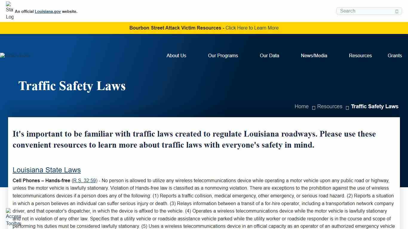 Traffic Safety Laws - The Louisiana Highway Safety Commission